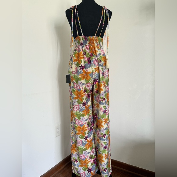 Lulus Paradise Perfect Cream Floral Tie-Strap Wide-Leg Jumpsuit - Picture 10 of 16